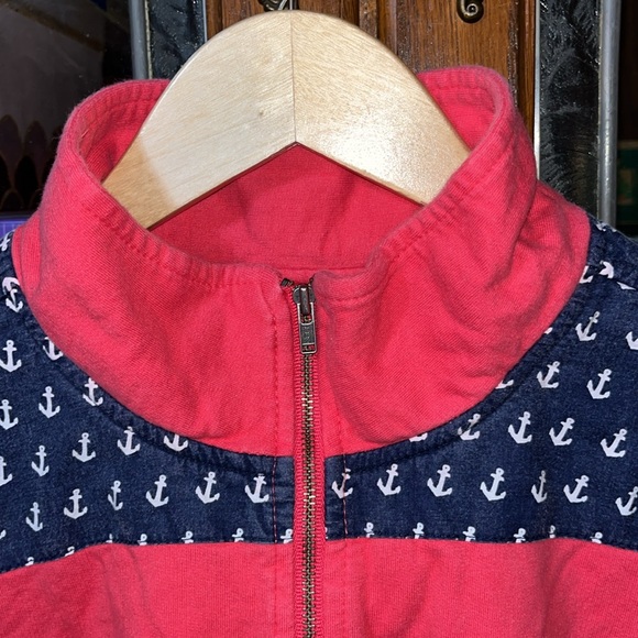 Simply Southern Collection Red Anchor Pattern zip sweatshirt Size XS - Picture 8 of 13